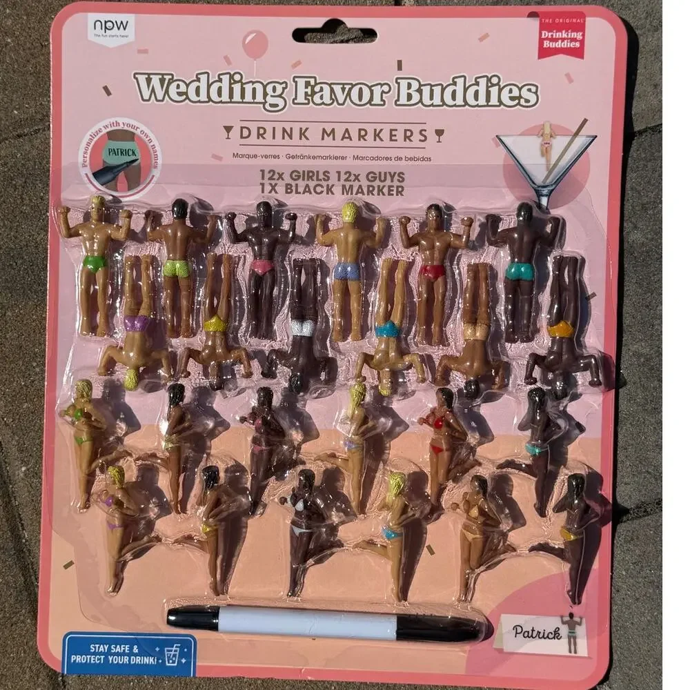 NPW Wedding Favor Buddies Drink Markers